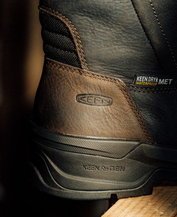 Men's CSA Flatland Pull-On Waterproof Work Boot INT MET (Carbon Toe)  |  Dark Brown/Black