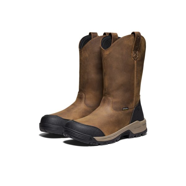 Men's Evanston Pull-On Waterproof Boot (Soft Toe)  |  Bison/Black